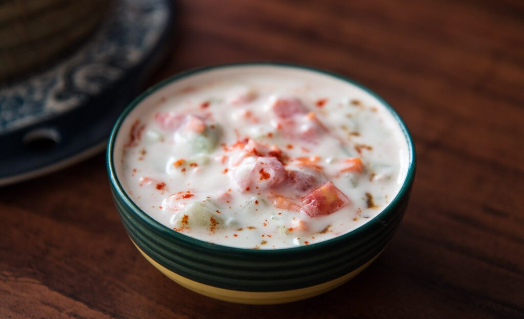 Cucumber and Carrot Raita